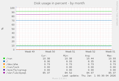 Disk usage in percent